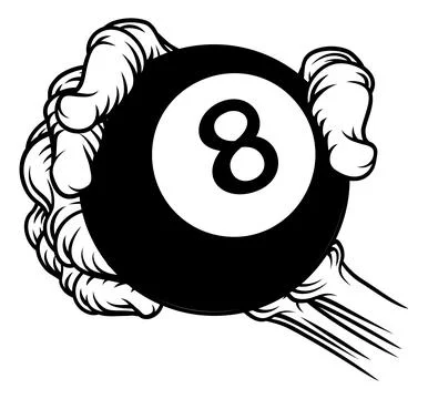 Skeleton Grim Reaper Hand Pool Ball Team Mascot イラスト素材