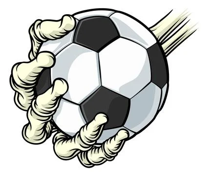 Skeleton Grim Reaper Hand Soccer Football Mascot Stock Illustration