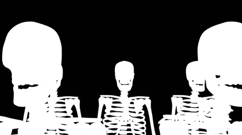 Skeleton Group Dance Alpha Matte Video stock 41463055