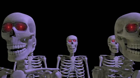 Skeleton Group Dances (3 Sequences with matte) Video stock 41462392