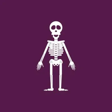 Skeleton for halloween in a flat style Stock Illustration