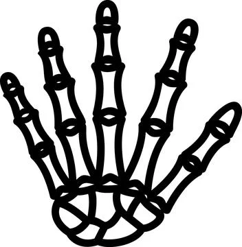 Skeleton hand bone spooky anatomy icon Illustrazione stock
