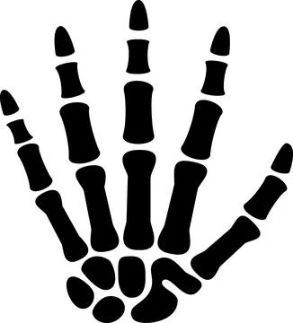 Skeleton hand bone spooky graphic icon Stock Illustration