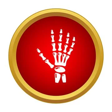 Skeleton hand bone structure red circle icon Illustrazione stock