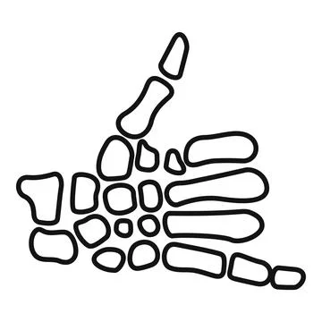 Skeleton hand bones doing thumbs up gesture Stock Illustration