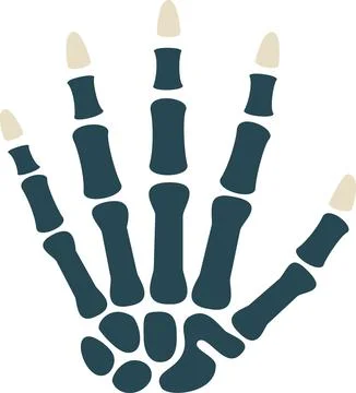 Skeleton hand bones Halloween icon design Stock Illustration