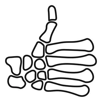 Skeleton hand bones making thumbs up gesture Stock Illustration