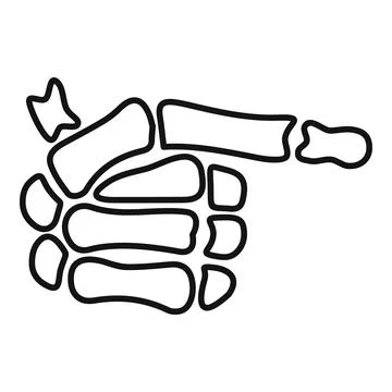 Skeleton hand creating finger gun bone gesture Stock Illustration