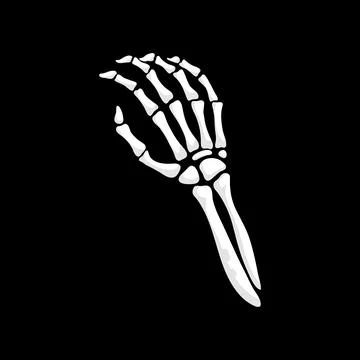Skeleton hand gesture, Hi five or Bye fingers sign Stock Illustration