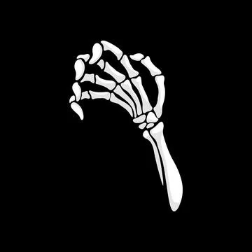 Skeleton hand gesture isolated vector skeletal arm Illustrazione stock