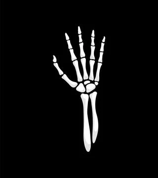 Skeleton hand gesture, isolated vector open palm Stock Illustration