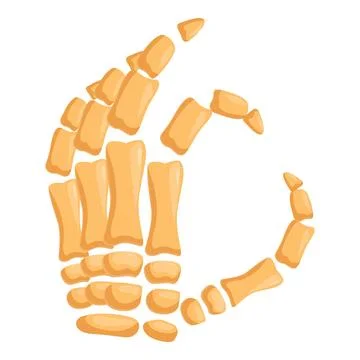 Skeleton hand making ok sign with fingers, phalanges and bones Stock Illustration