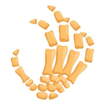 Skeleton hand making ok sign with bone fingers and wrist bones Stock Illustration