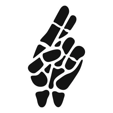 Skeleton hand making peace sign gesture Stock Illustration