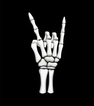 Skeleton hand making rock or devil horns gesture Stock Illustration