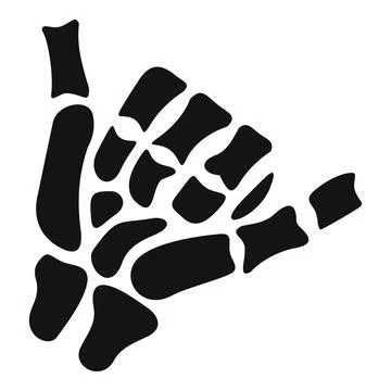 Skeleton hand making shaka sign gesture symbol Stock Illustration