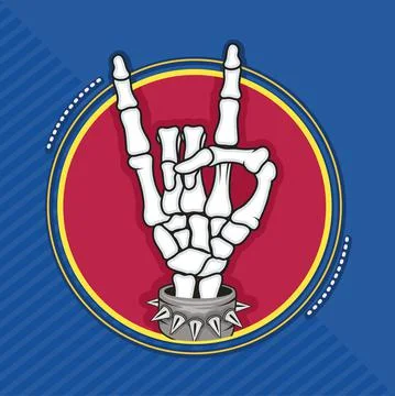 Skeleton hand patch Stock Illustration