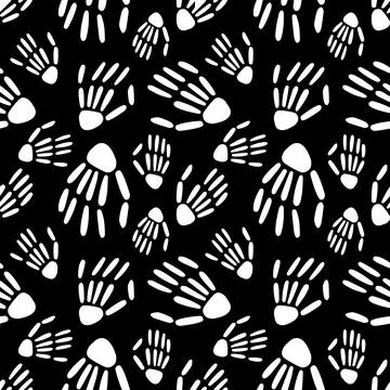 Skeleton hand pattern. bones pattern. Vector Stock Illustration