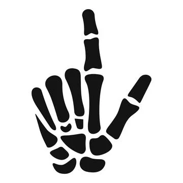 Skeleton hand pointing finger gesture on white Stock Illustration