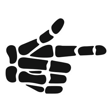 Skeleton hand pointing finger gun gesture direction Stock Illustration