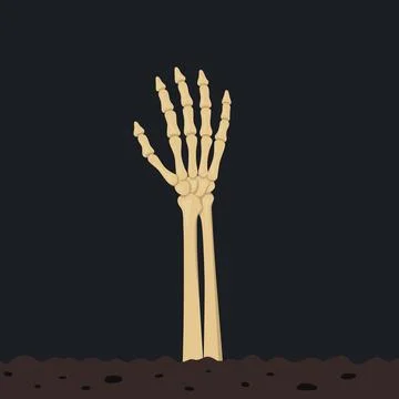 Skeleton Hand Rising From Ground, Vector Illustration. Skeleton Hand Hallow.. Stock-Illustration