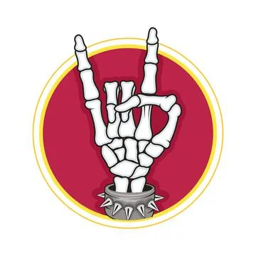 Skeleton hand symbol patch Stock Illustration