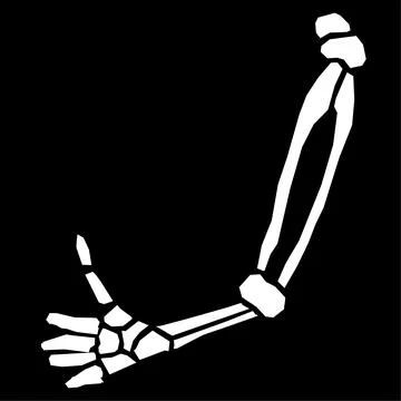 Skeleton hand thumbs up, white hand bones isolated over black background ve.. Stock Illustration