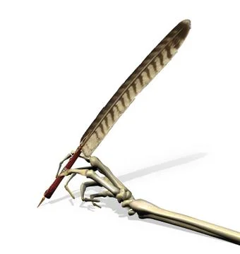 Skeleton Hand Writing Stock Illustration