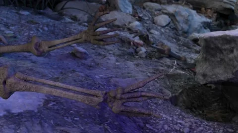 skeleton hands coming out of ground | Stock Video | Pond5
