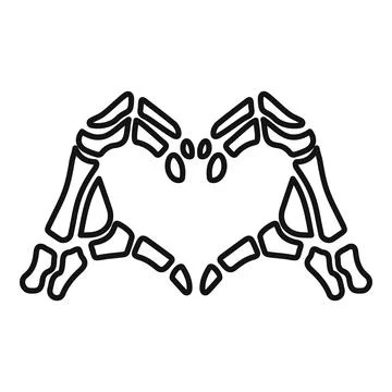 Skeleton hands forming heart shape vector illustration Stock Illustration