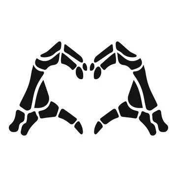 Skeleton hands forming heart shape expressing love Stock Illustration