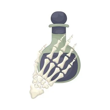 Skeleton hands holding potion Stock Illustration