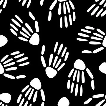 Skeleton hands seamless pattern. bones pattern. Stock Illustration