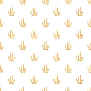 Skeleton hands showing middle finger seamless pattern Stock Illustration