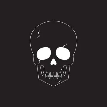 Skeleton head icon vector Stock Illustration
