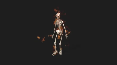 Skeleton Hip Hop Dance In Flames Alpha C Stock Video Pond