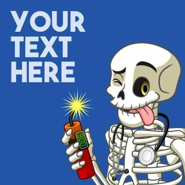 Skeleton Holding a Dynamite Stock Illustration