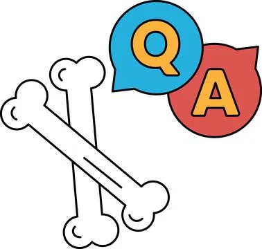 A skeleton is holding a question mark and an A Illustrazione stock