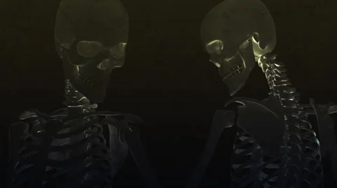 Skeleton in horror scene Stock Footage 55702292
