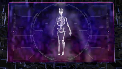 Skeleton HUD UI X-Ray Scanner	 Stock Footage 262870206