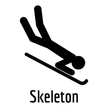 Skeleton icon, simple style. Stock Illustration