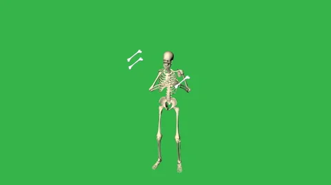 Skeleton Juggling Bones:  Looping + Matte Video stock 62251855