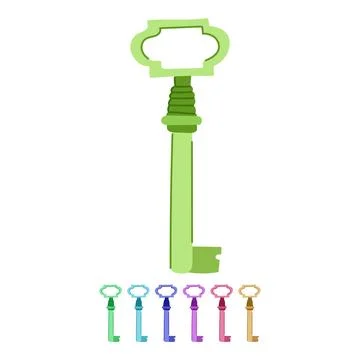 Skeleton key depicting access, secret, and solution concept graphic Illustration