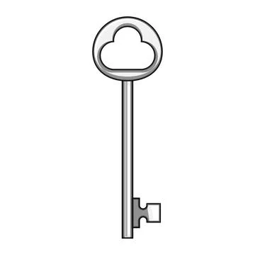 Skeleton key design symbol for cloud computing access イラスト素材