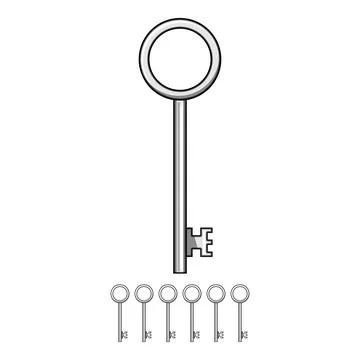 Skeleton key providing access security and opening solutions Stock Illustration