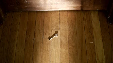 Skeleton Key Sliding Under Door Horror Scene Video stock 104374930