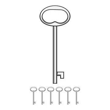Skeleton key unlock solution access security concept Stockillustratie