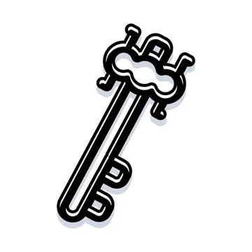 Skeleton key unlock symbol concept illustration Stock Illustration
