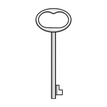 Skeleton key vector graphic representing access and solution Stockillustratie