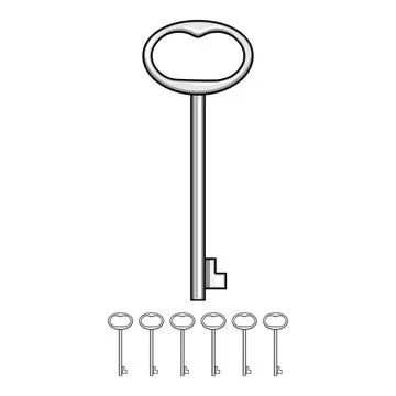 Skeleton key vector graphic representing access and solution Stock Illustration